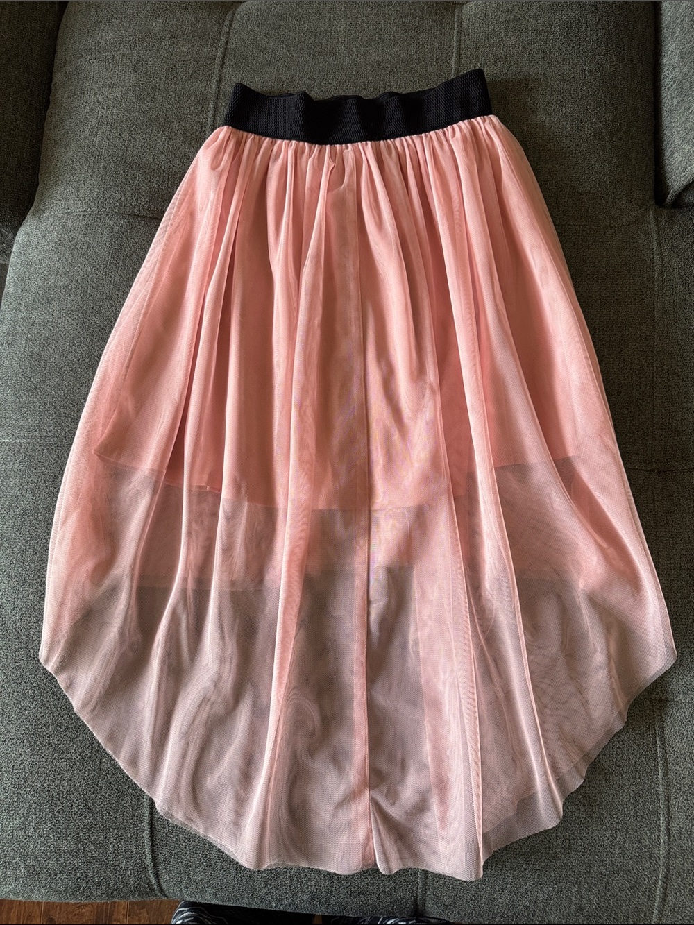 Pink High-Low Tulle Skirt - Picture 2 of 6